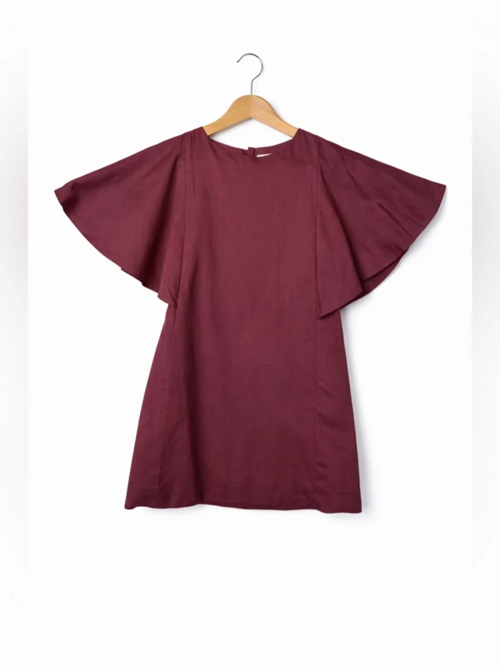 Marin & Morgan Girls Maroon Flutter Sleeve Dress Size 4T Cotton Casual